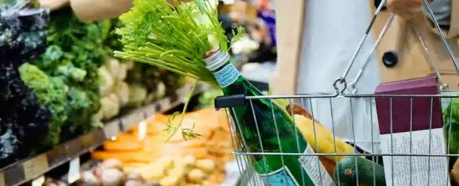 Supermarket aisle representing a slip and fall injury claim
