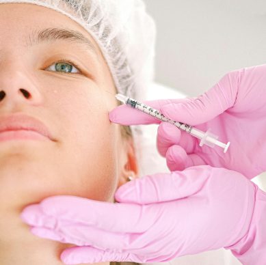 Close up of botox injection