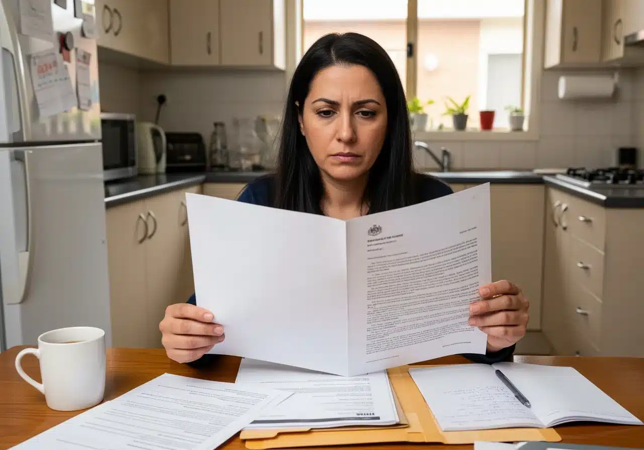 A-46-year-old-Australian-woman-of-Lebanese-appearance-sits-at-a-kitchen-table